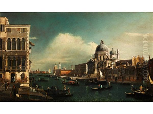 Blick Uber Den Canal Grande Auf Die Kirche Santa Maria Della Salute Oil Painting by William James