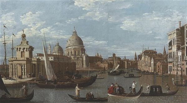 L'entree Du Grand Canal A Venise Avec A Gauche La Douane De Mer, Puis La Salute by William James