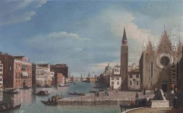 Santa Maria Della Carita And The Grand Canal, Venice Oil Painting by William James