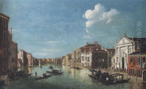 The Grand Canal, Venice, Looking Toward The South-east With Santo Stae And The Fabbriche Nuove Oil Painting by William James