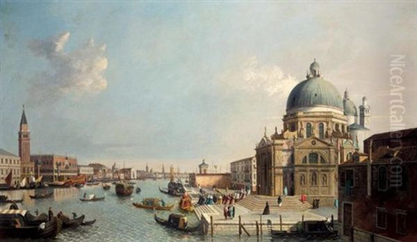 Venice, The Entrance To The Grand Canal Looking East Oil Painting by William James