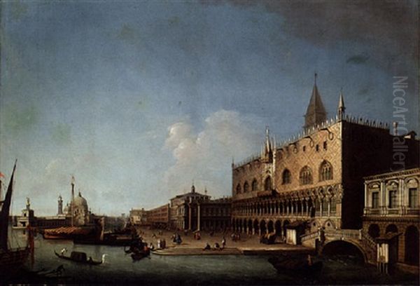 The Molo Looking West With The Ducal Palace And The Piazetta, Venice Oil Painting by William James