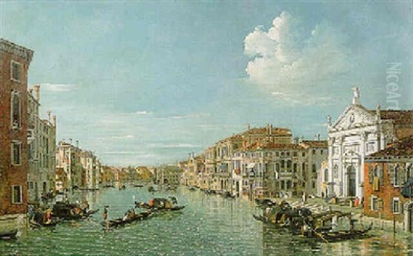 The Grand Canal, Venice, Looking South-east From Saint Stae To The Fabbriche Nuove Di Rialto Oil Painting by William James