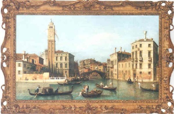 View Of Venice With The Canneregio From The Riva De Biaggio, With The Chiesa Di San Geramia On The Left by William James