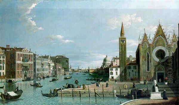 The Grand Canal From Santa Maria Della Carita Oil Painting by William James