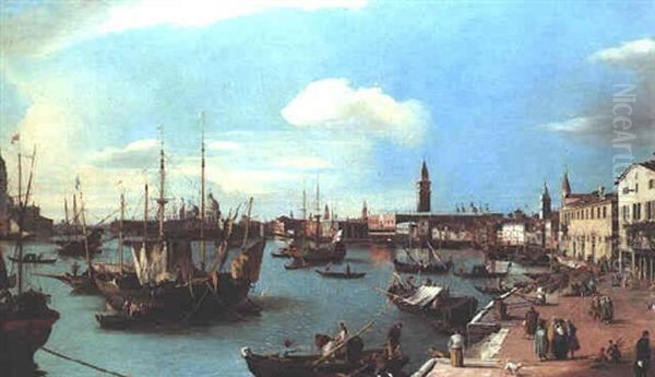 A View On The Riva Degli Schiavoni, Venice, Looking West Oil Painting by William James