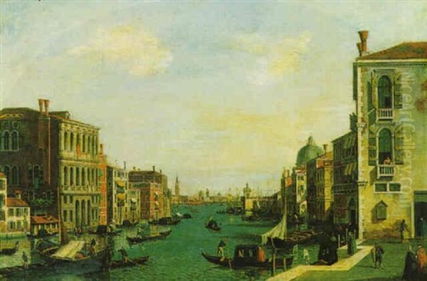 Il Canal Grande Da Campo San Vio Oil Painting by William James