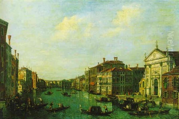 Il Canal Grande Con La Chiesa Die San Tae Verso Le Fabbriche Nuove Oil Painting by William James