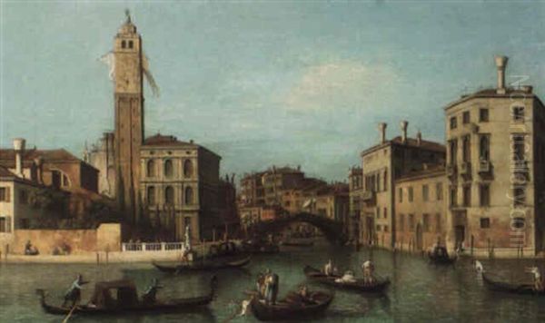 Canal Scenes: Canneregio And The Grand Canal Oil Painting by William James