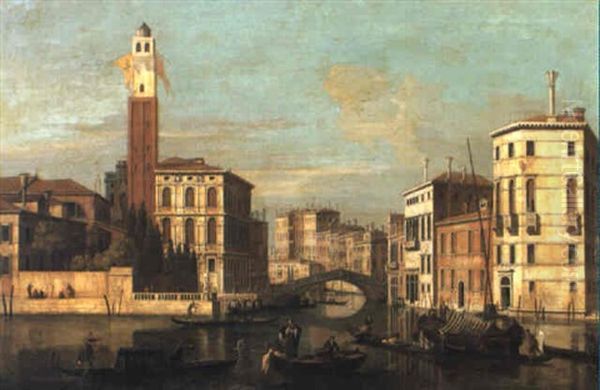 The Grand Canal, Venice With A View Of St. Jeremia Oil Painting by William James