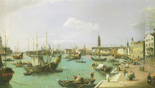 The Riva Degli Schiavoni, Venice, Looking West Oil Painting by William James