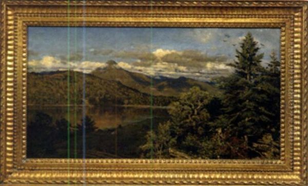 Landscape With Mountain Lake Oil Painting by John S. Jameson