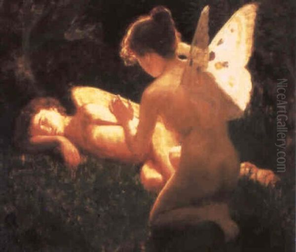 Cupid And Psyche Oil Painting by Middleton Jameson