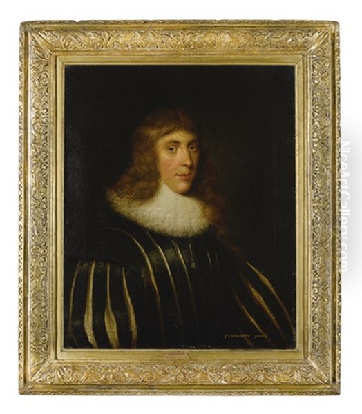 Portrait Of Alexander, 1st Lord Forbes Of Pitsligo (d. 1636), Half-length, Wearing A Slashed Doublet And White Ruff Oil Painting by George Jamesone