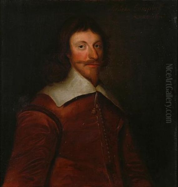 A Portrait Of Sir John Campbell, Half-length Oil Painting by George Jamesone