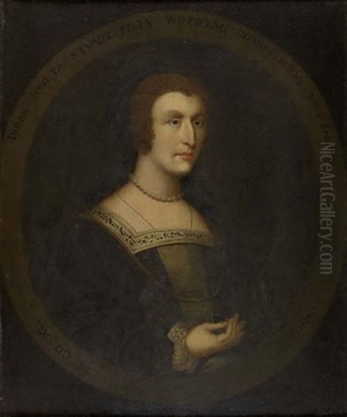 Portrait Of Lady Janet Stewart Oil Painting by George Jamesone