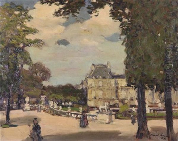 Sketch 9th Palace Of Luxembourg From The Luxembourg Gardens Oil Painting by Alexander Jamieson