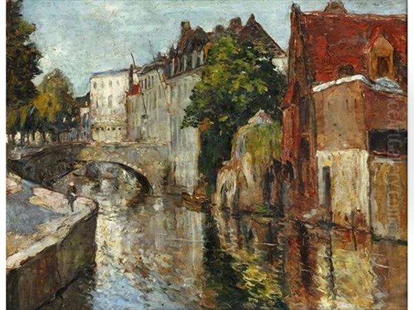 Quai Main D'or, Bruges Oil Painting by Alexander Jamieson