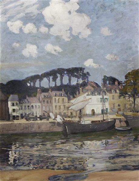 Quayside, St. Valerie Sur Somme Oil Painting by Alexander Jamieson