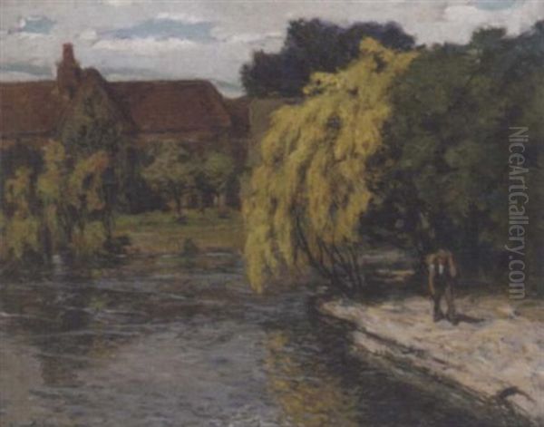 Laburnum: The Old Mill, Weston Turville, Buckinghamshire Oil Painting by Alexander Jamieson