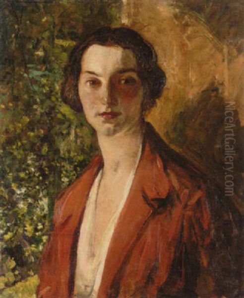 Portrait Of Biddy, The Artist's Wife Oil Painting by Alexander Jamieson