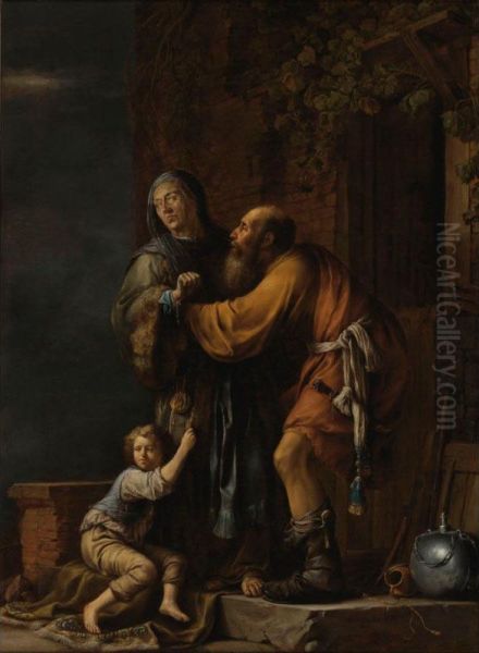 Sold By The J. Paul Getty Museum To Benefit Future Painting Acquisitions
 

 
 
 

 
 Abraham Pleading With Sarah On Behalf Of Hagar Oil Painting by Willem Bartsius