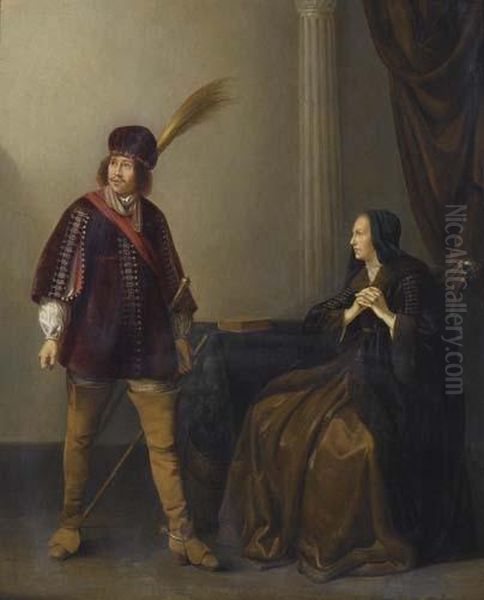 Nobleman And Lady. Oil Painting by Willem Bartsius