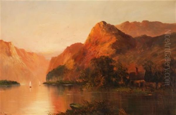 Morning And Evening: A Pair Of Works Oil Painting by Francis E. Jamieson