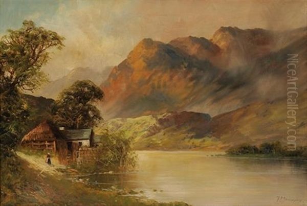 Paisaje Montanoso Con Lago Oil Painting by Francis E. Jamieson