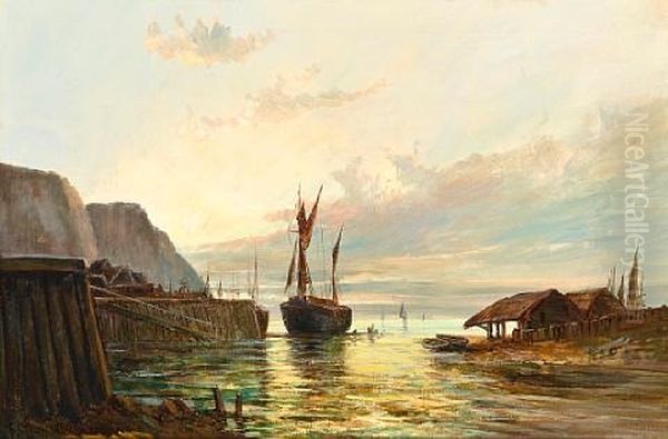 At The Mouth Of The Estuary Oil Painting by Francis E. Jamieson