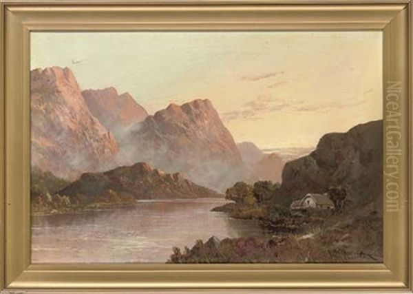 In The Trossach's, Loch Etwe (+ Ardlui, Loch Lomond; Pair) Oil Painting by Francis E. Jamieson