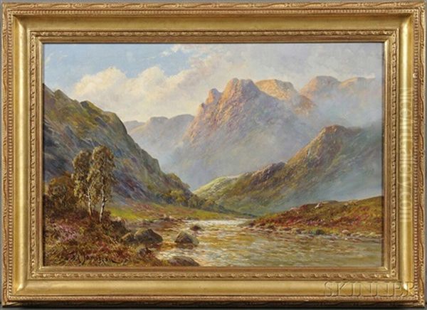 Mountain Landscape With A Stream Oil Painting by Frank E. Jamieson