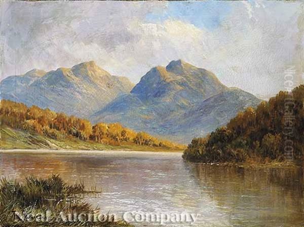 Highland Mountain Landscape In Autumn Oil Painting by Frank E. Jamieson