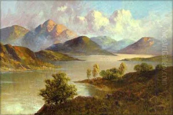 A Highland Loch View Oil Painting by Frank E. Jamieson