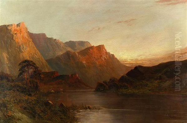 Highlands River At Sunset Oil Painting by Frederick E. Jamieson