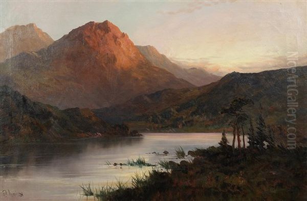 Highlands Lake At Sunset Oil Painting by Frederick E. Jamieson