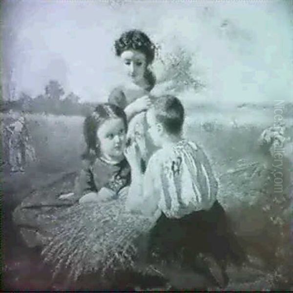 Children In A Cornfield by Diederik Franciscus Jamin