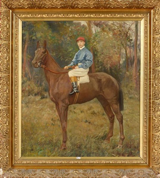 Jockey Sur Son Cheval Oil Painting by Georges Jamotte