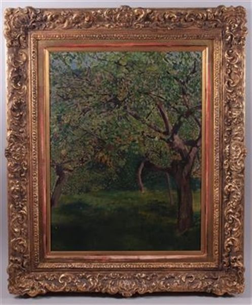 Obstbaume Oil Painting by Hermine Von Janda