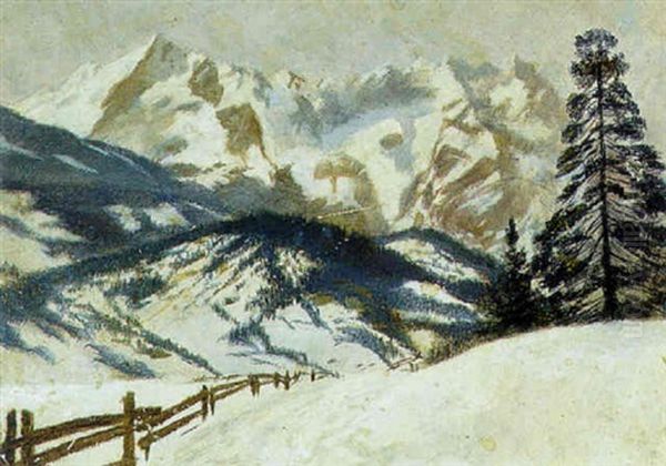 Winter Im Gebirge Oil Painting by Hermine Von Janda