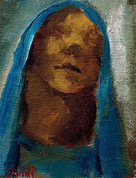 The Blue Kerchief Oil Painting by David Jandi