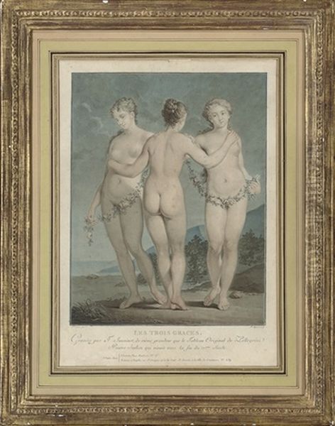 Les Trois Graces Oil Painting by Jean Francois Janinet