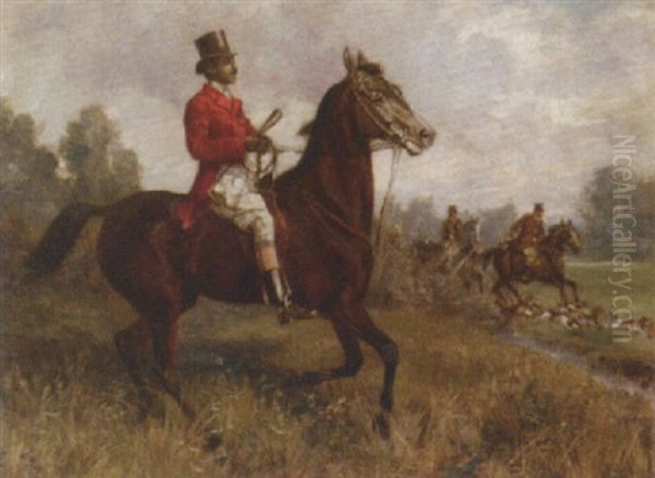 At The Fox Hunt Oil Painting by Angelo Jank