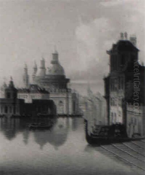 Venedig: Blick Auf Dogana Und S. Maria Della Salute Oil Painting by Angelo Jank