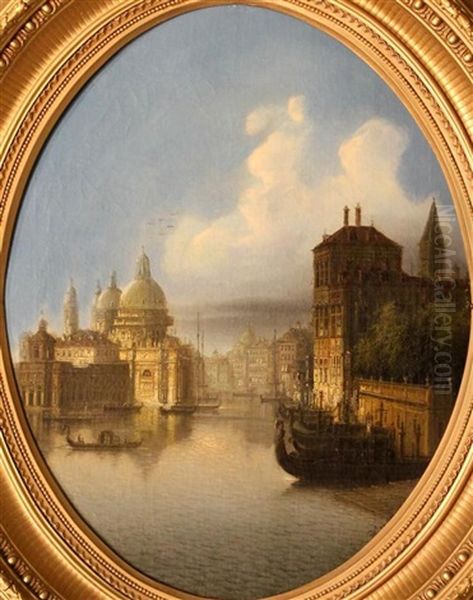 Grand Canal Venice Oil Painting by Johann Wilhelm Jankowski