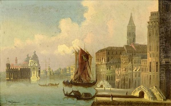 Venice Oil Painting by Johann Wilhelm Jankowski