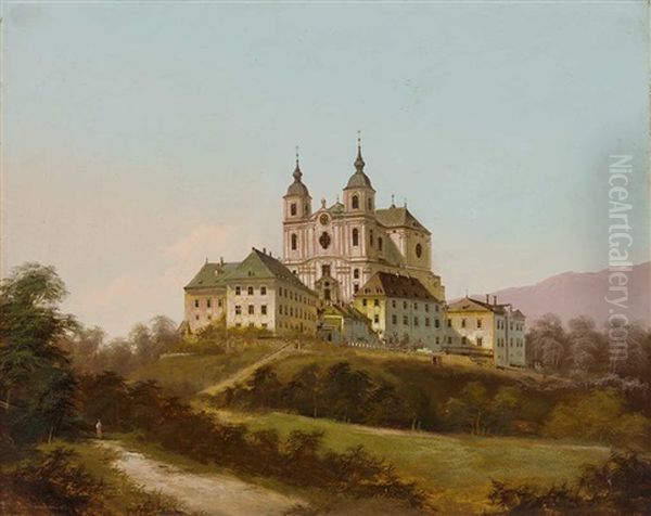 Klosteransicht Oil Painting by Johann Wilhelm Jankowski