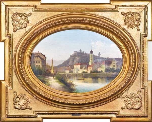 Blick Auf Graz Oil Painting by Johann Wilhelm Jankowski