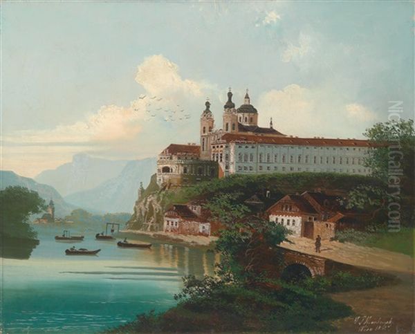 Blick Auf Melk Oil Painting by Johann Wilhelm Jankowski