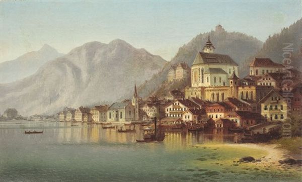 Panorama Of The City Zell, Austria Oil Painting by Johann Wilhelm Jankowski